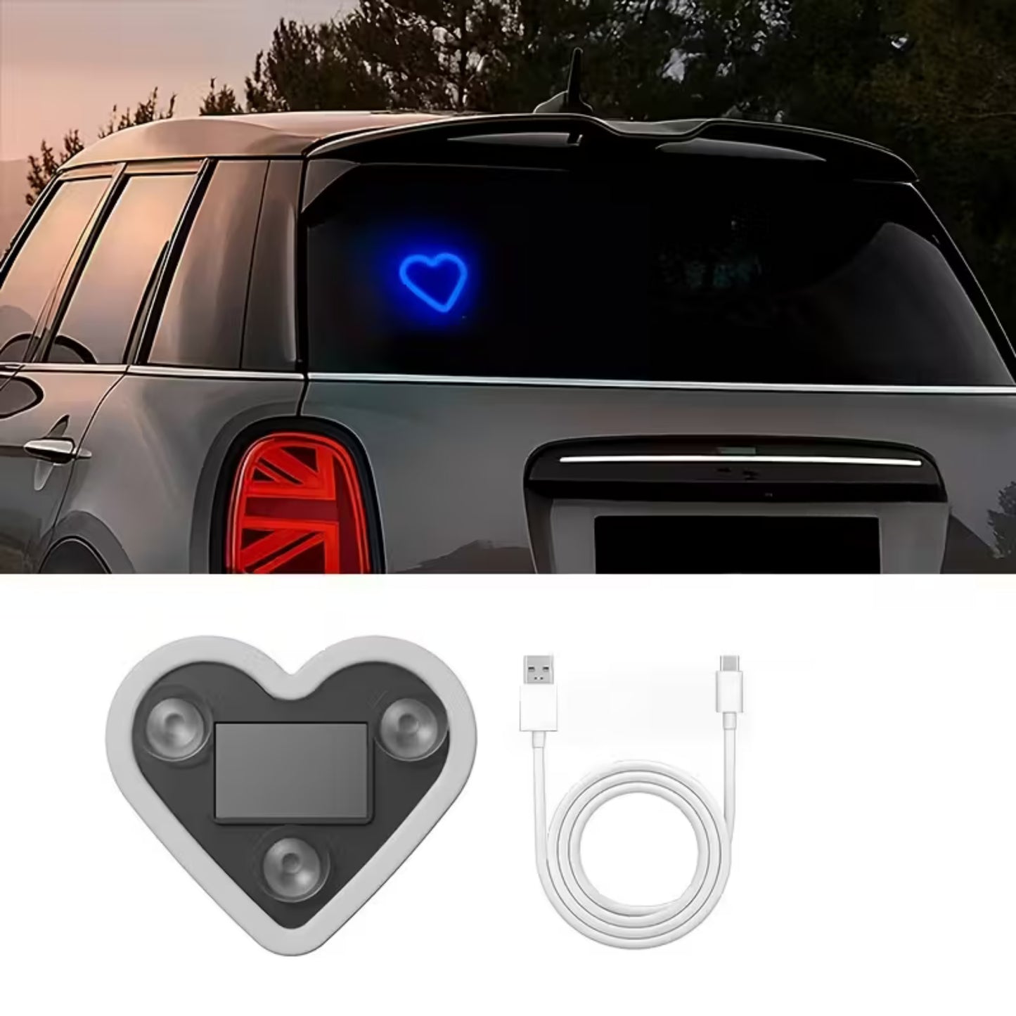 Kalp Neon LED  Kablosuz Araç Ambiyans