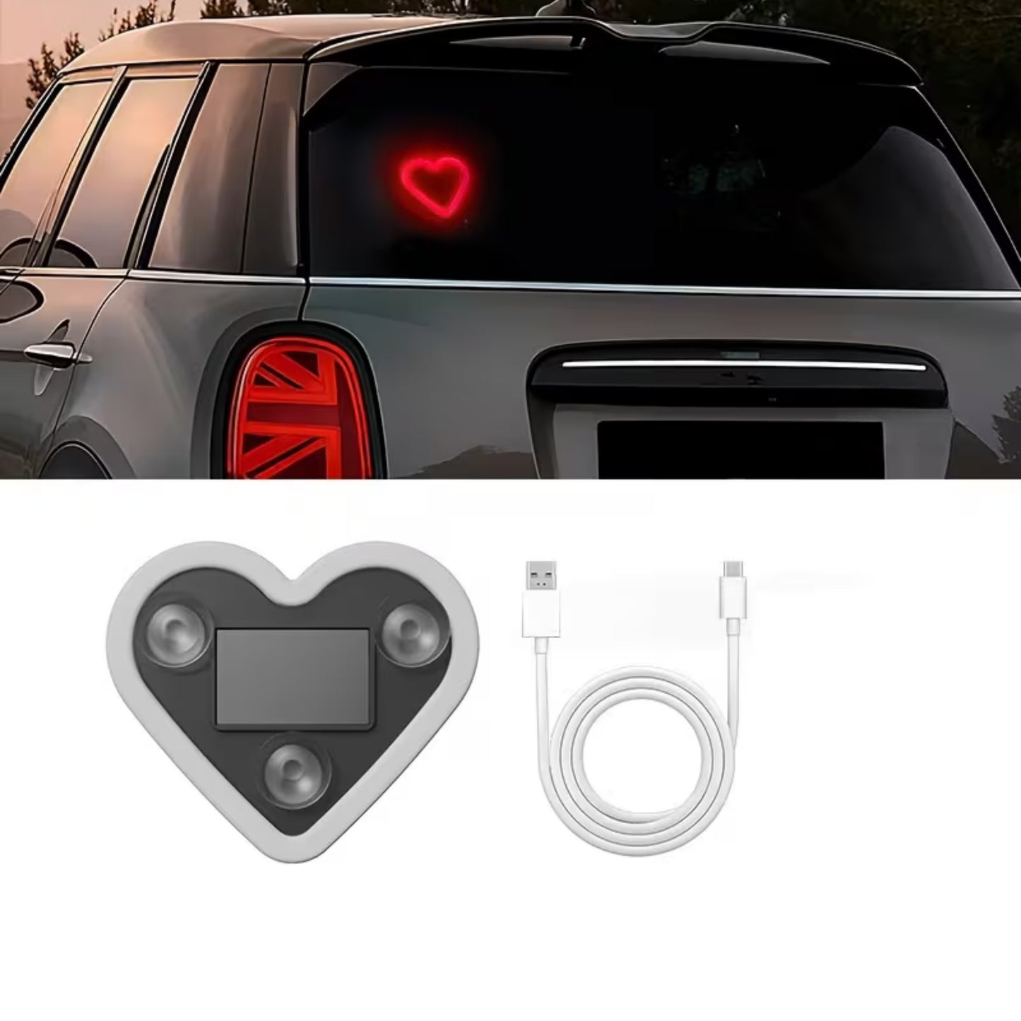 Kalp Neon LED  Kablosuz Araç Ambiyans