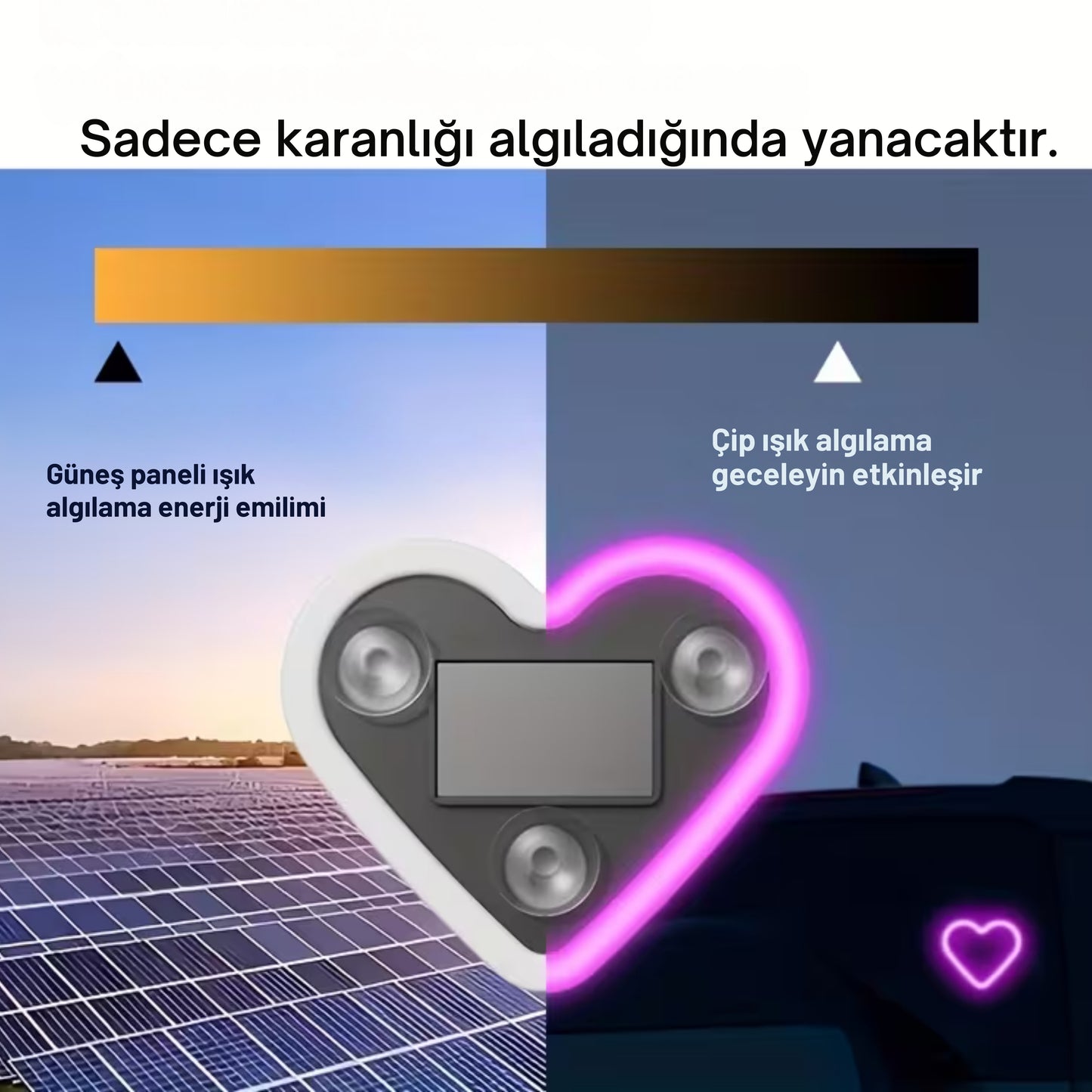 Kalp Neon LED  Kablosuz Araç Ambiyans